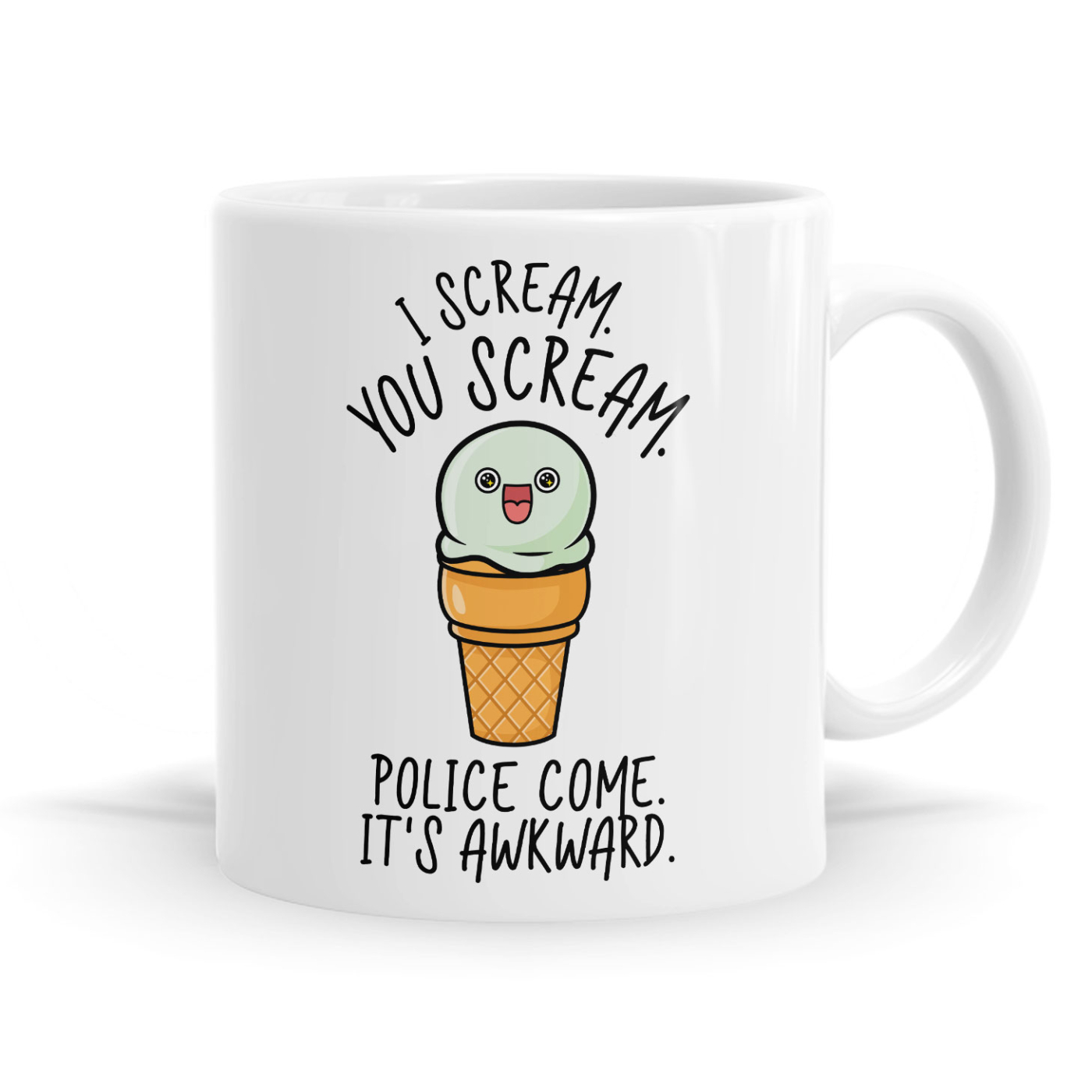 I Scream You Scream Police Come It's Awkward Mug image