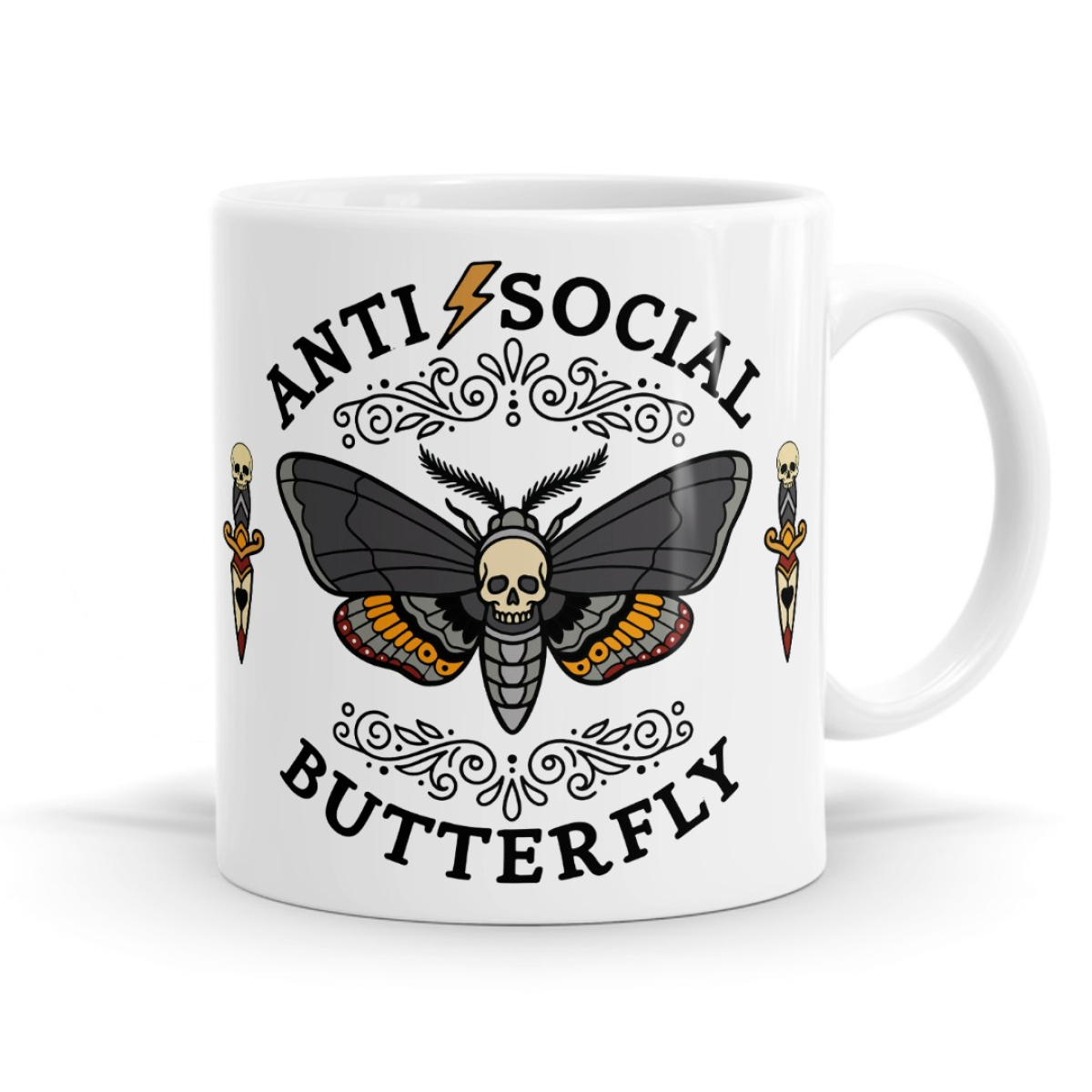 Anti Social Butterfly - Tattoo Inspired Death Moth Mug image