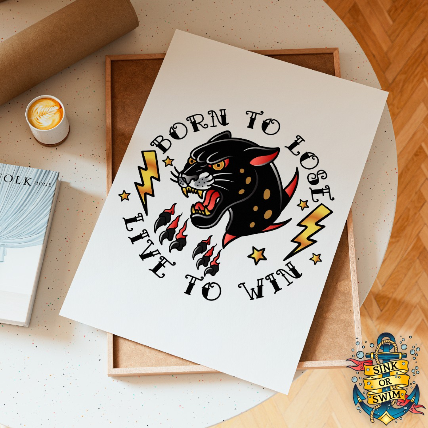 Born To Lose Live To Win - Tattoo Art Print Image