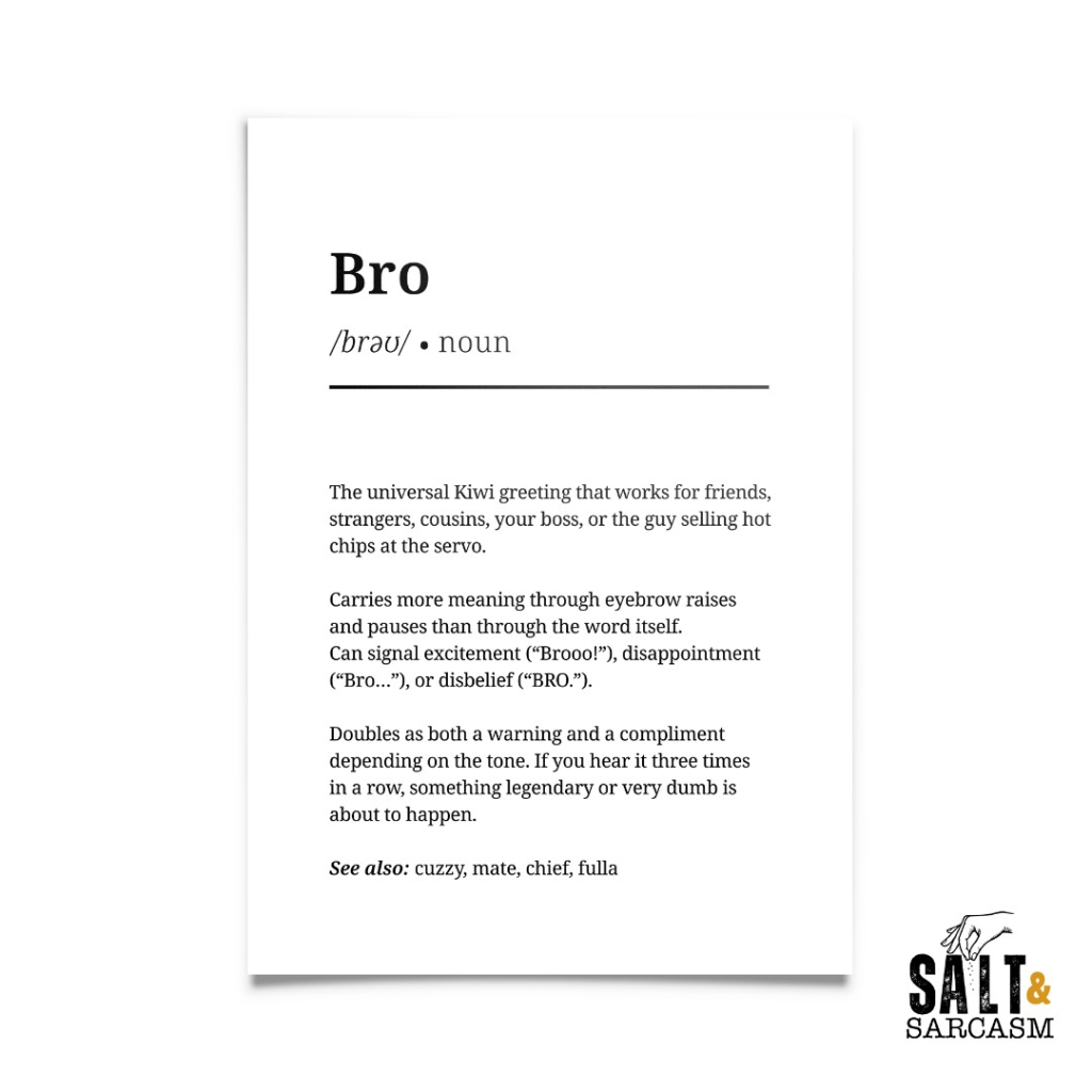 Bro Definition Print