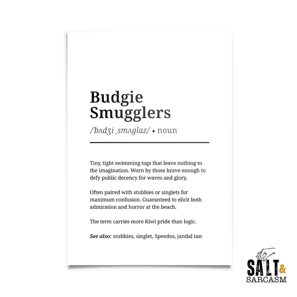 Budgie Smugglers Definition Print