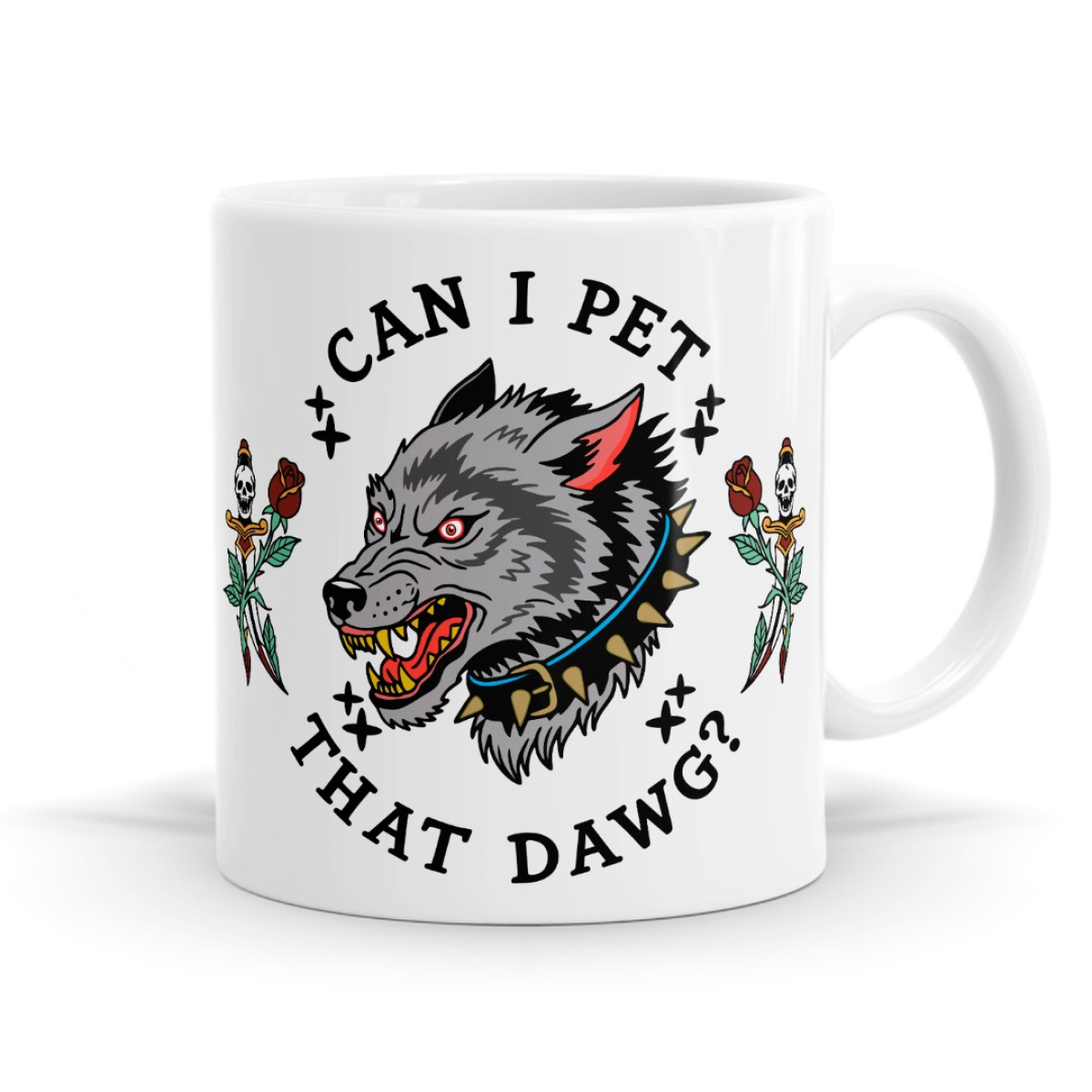 Can I Pet That Dawg? - Tattoo Inspired Wolf Mug image