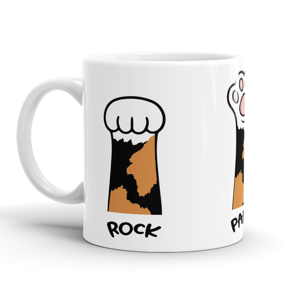 Cat Rock Paper Scissors - Funny Cat Humour Mug image
