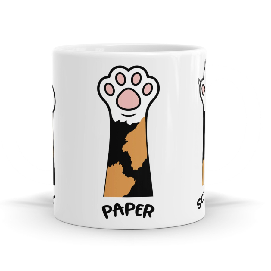 Cat Rock Paper Scissors - Funny Cat Humour Mug