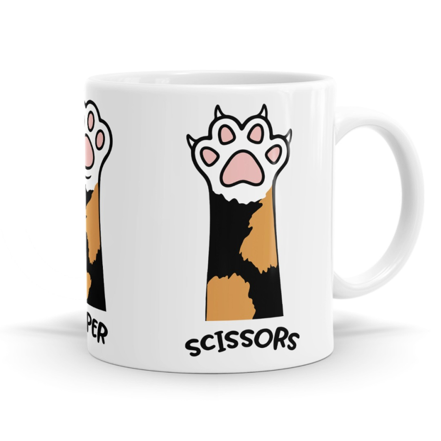 Cat Rock Paper Scissors - Funny Cat Humour Mug image