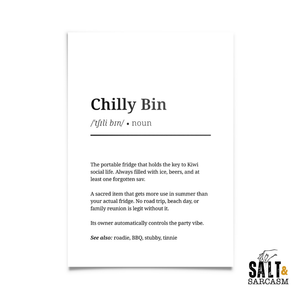 Chilly Bin Definition Print