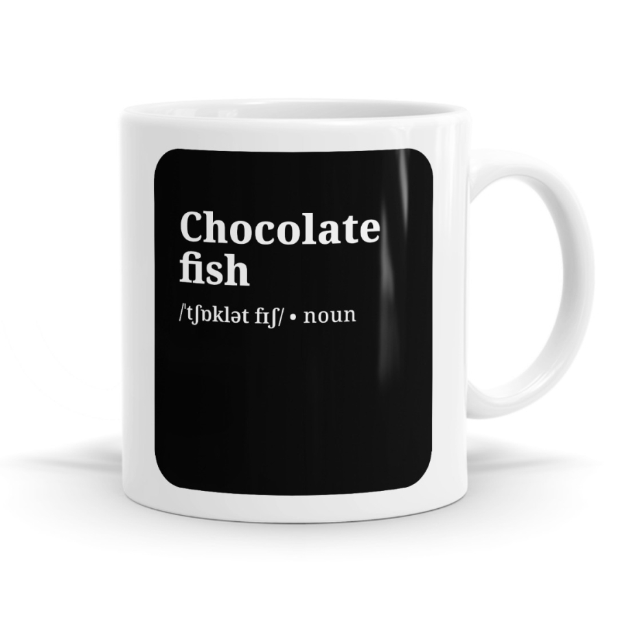 Chocolate Fish Definition - Funny Kiwi Definition Mug