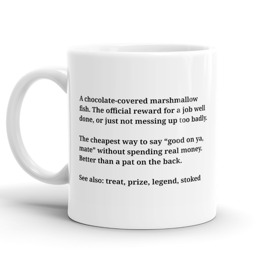 Chocolate Fish Definition - Funny Kiwi Definition Mug image