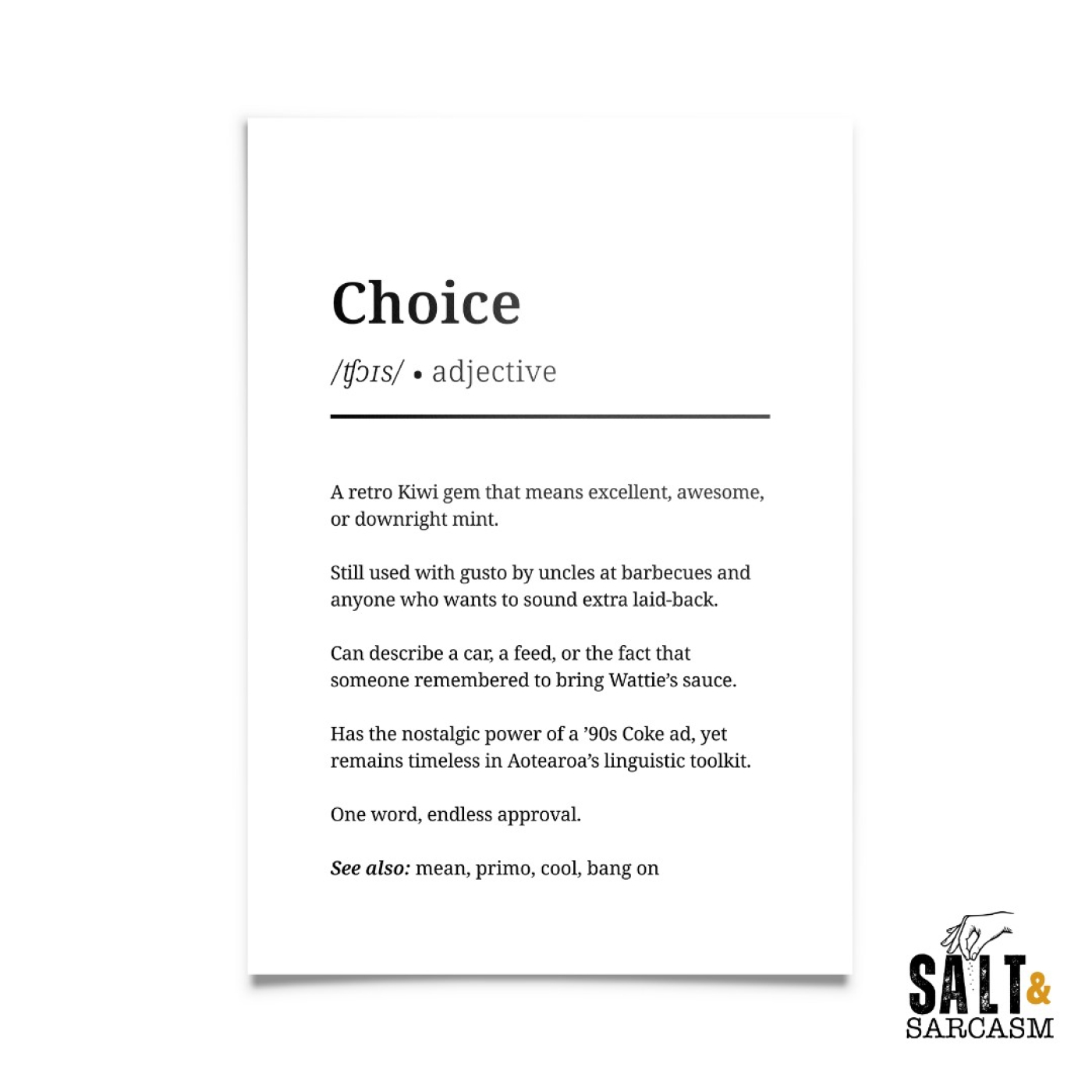 Choice Definition Print 
