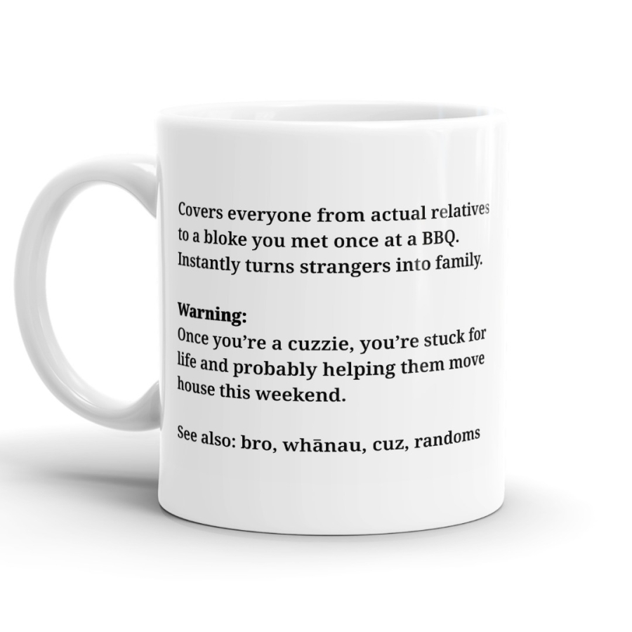 Cuzzie Definition - Funny Kiwi Slang Mug image