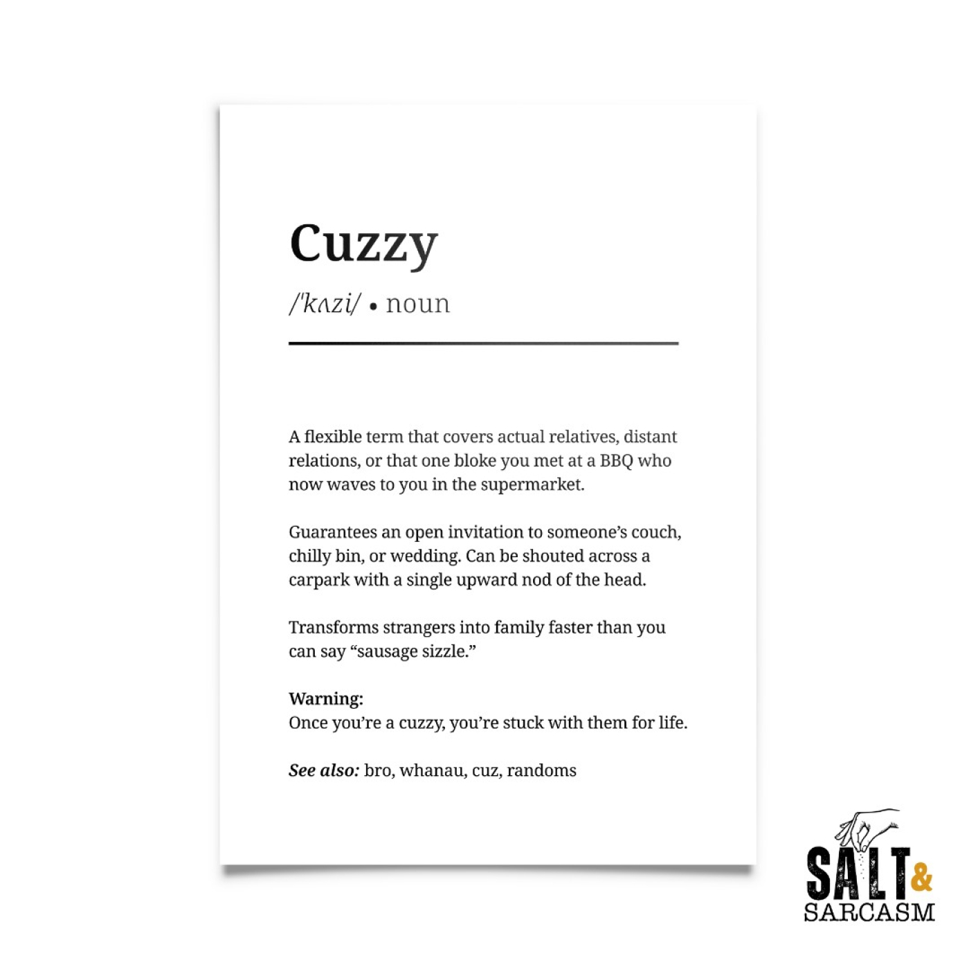 Cuzzy Definition Print