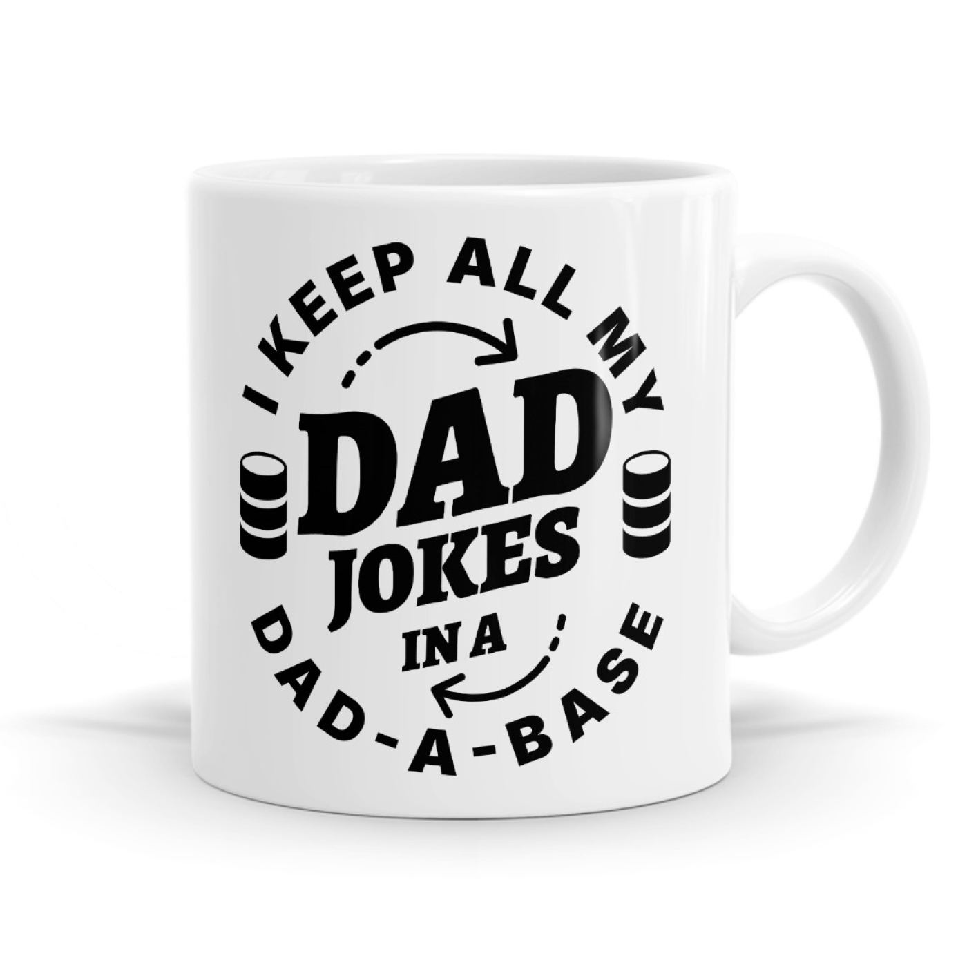 Dad Jokes In A Dad-A-Base Funny Tech Mug Image