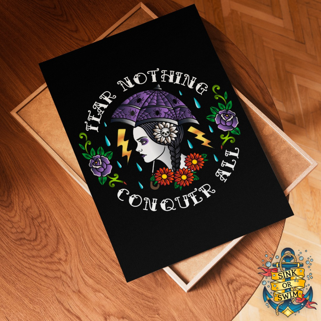 Fear Nothing – Sink or Swim Tattoo Art Print Image