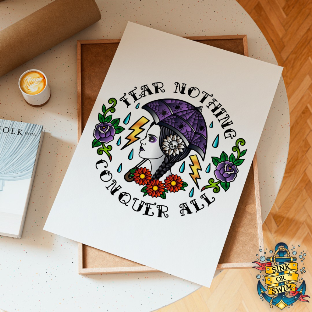 Fear Nothing - Tattoo Art Print