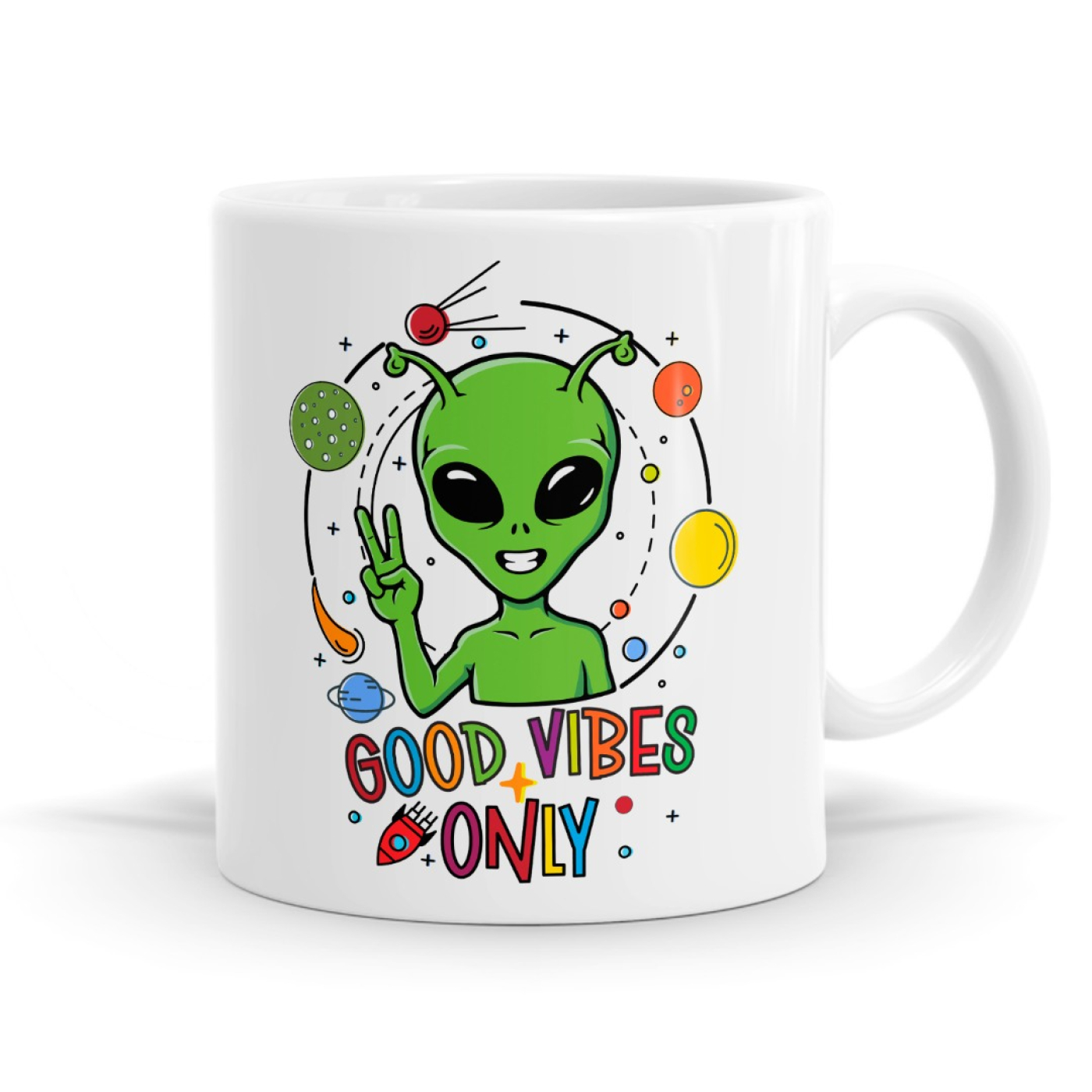 Good Vibes Only – Sarcastic Alien Mug image