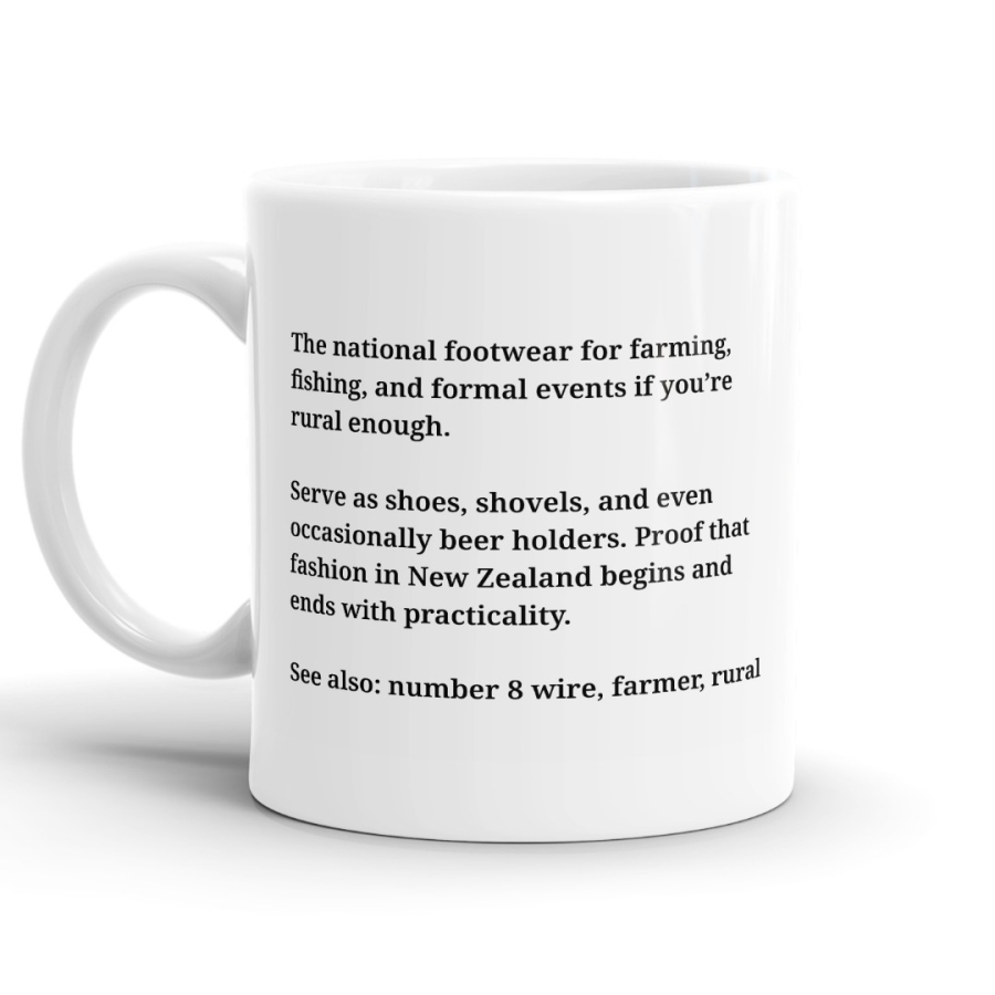 Gumboots Definition - Funny Kiwi Definition Mug image