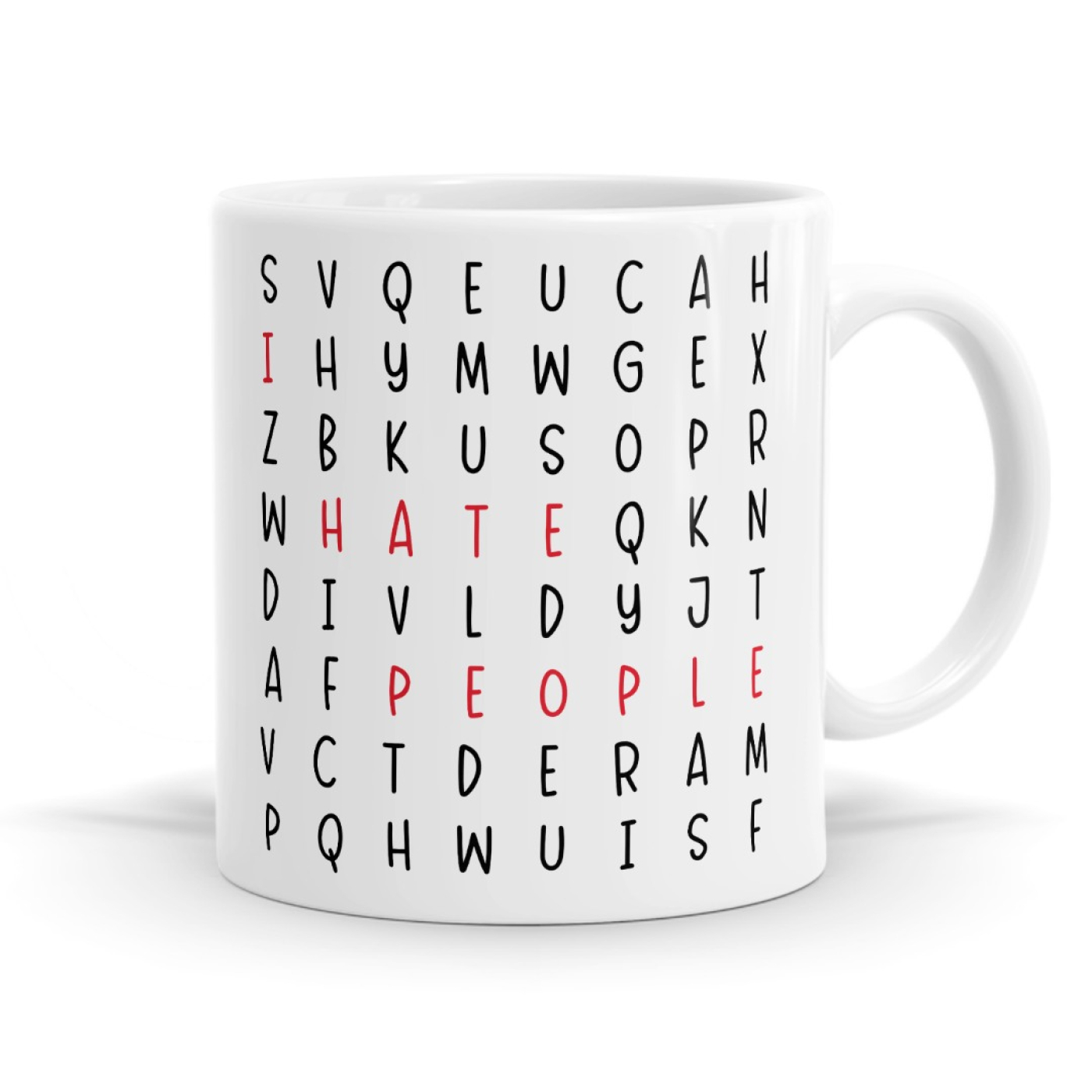 I Hate People Find-A-Word - Sarcastic Statement Mug Image