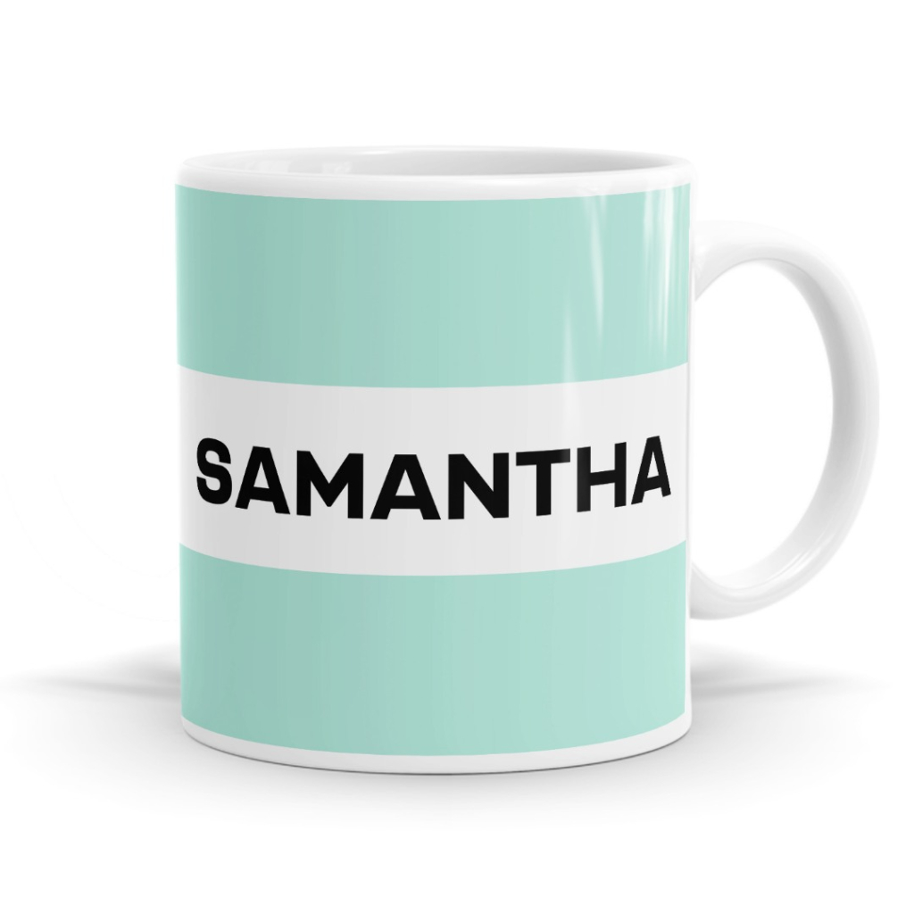 Personalised Name Mug with Colour Bands