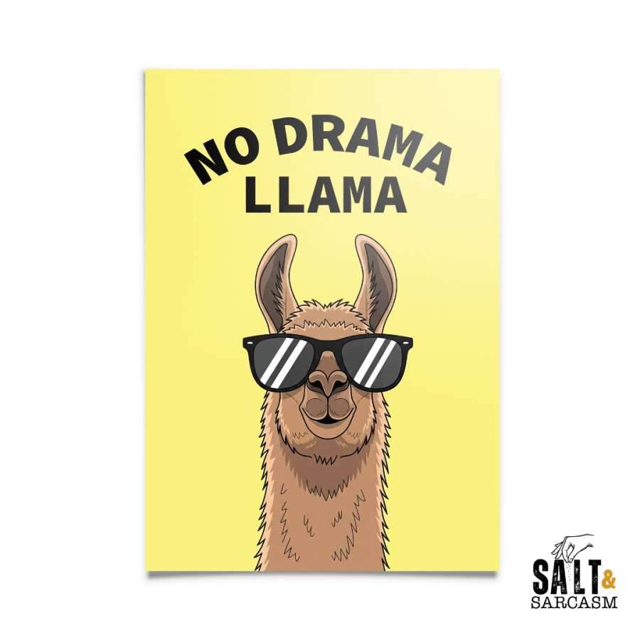 No Drama LLama Print