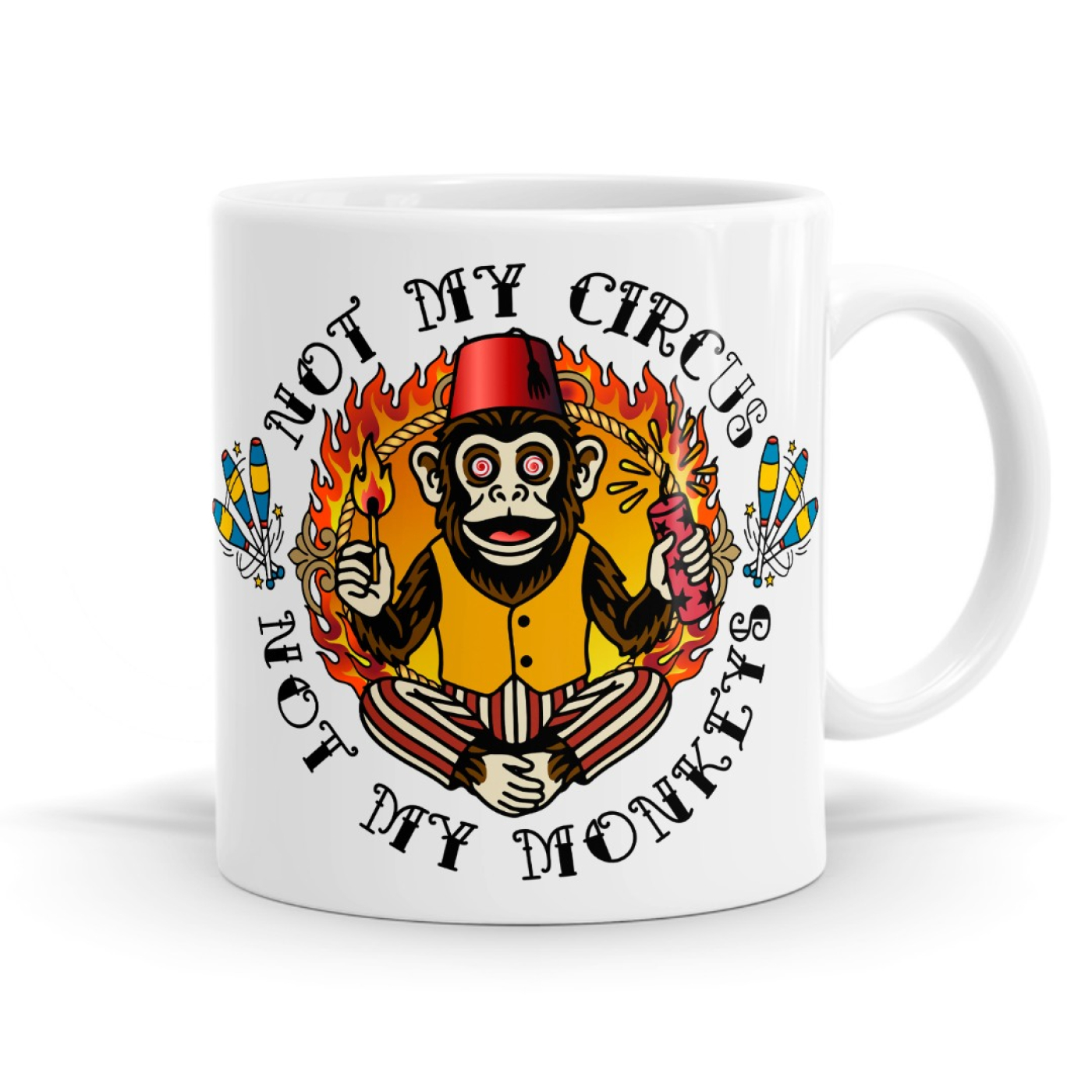 Not My Circus Not My Monkeys - Tattoo Inspired Mug - Bespoke Mugs image