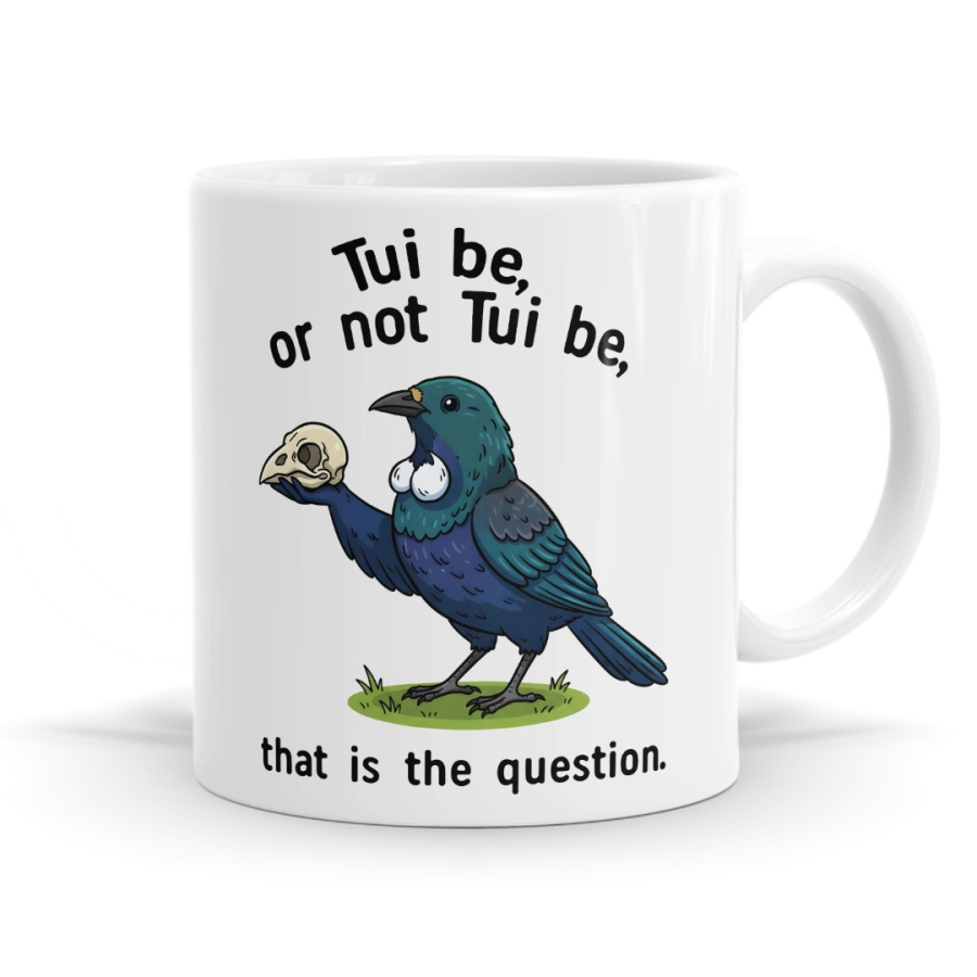 Tui Be, or Not Tui Be, Hamlet Pun Mug