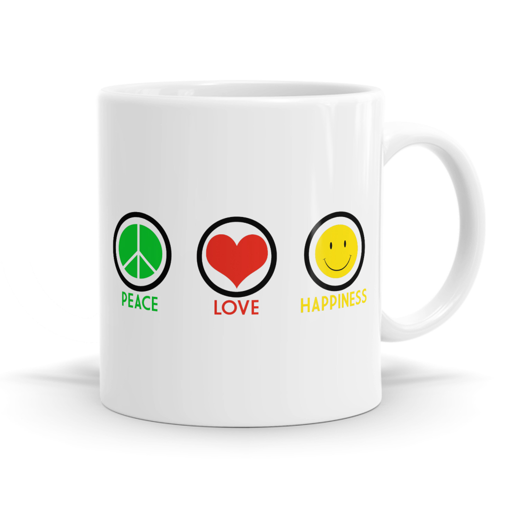 Peace Love Happiness Mug