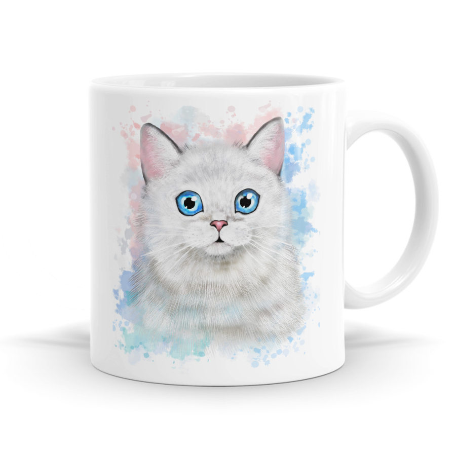 Watercolour Kitten Mug Set image
