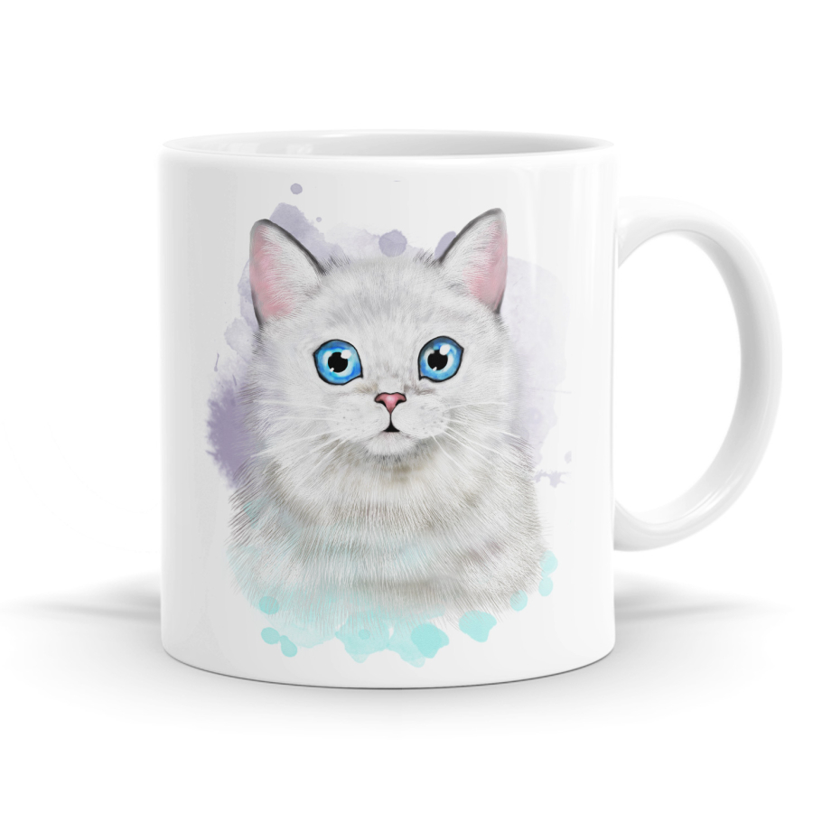 Watercolour Kitten Mug Set image