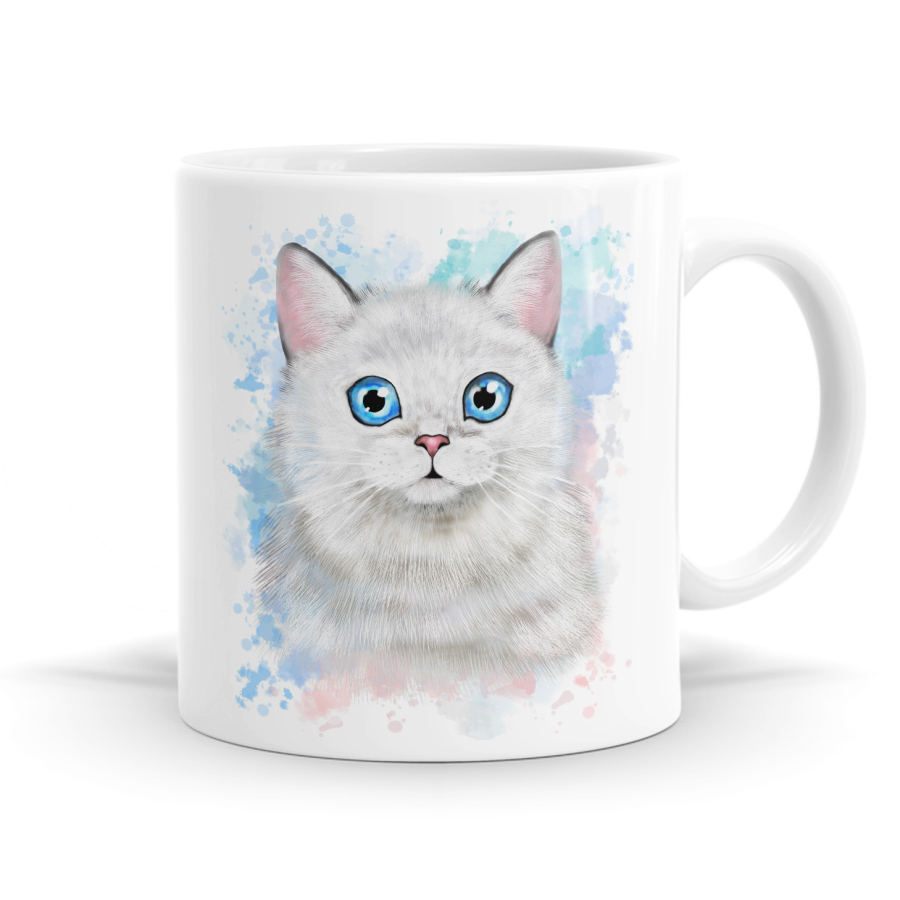 Watercolour Kitten Mug Set image