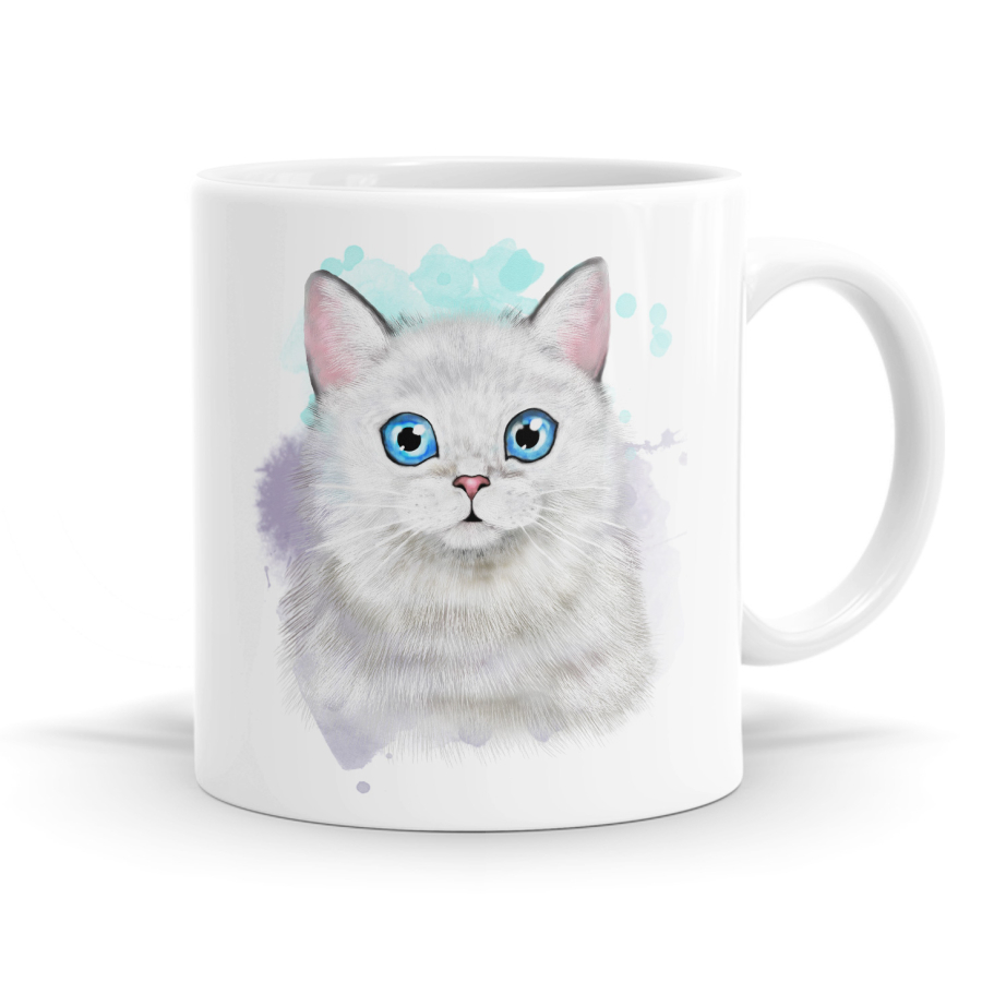 Watercolour Kitten Mug Set